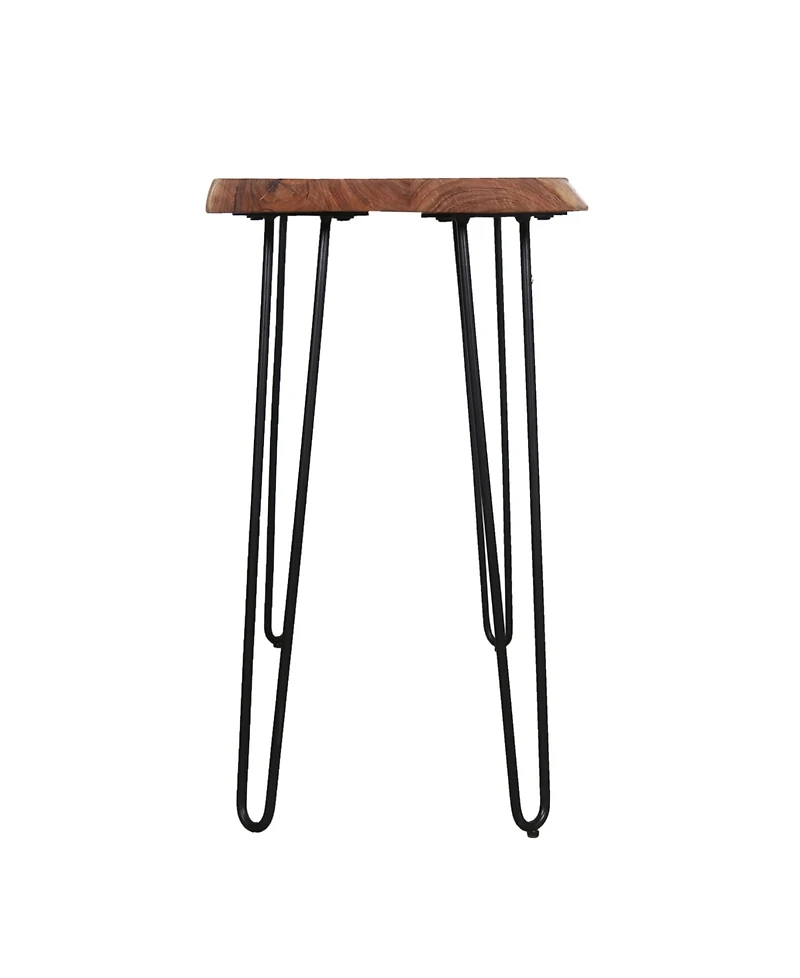 Alaterre Furniture Hairpin Natural Live Edge Wood with Metal 48" Media Console Table