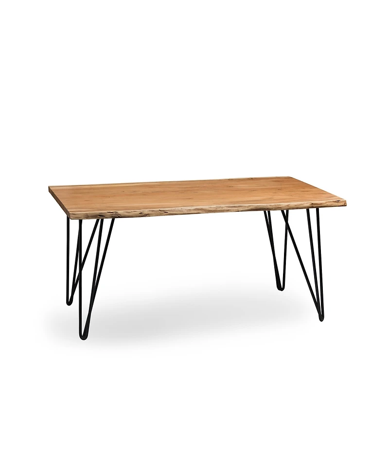 Alaterre Furniture Hairpin Natural Live Edge Wood with Metal 42" Coffee Table