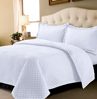 Tribeca Living Brisbane Microfiber Solid Oversized Quilt Set