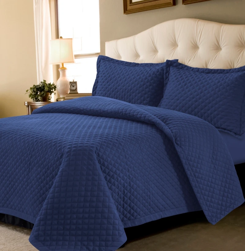 Tribeca Living Brisbane Microfiber Solid Oversized Quilt Set