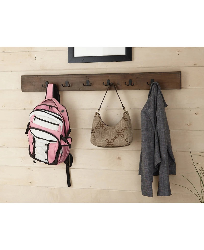 Pomona 48" Metal and Wood Wall Coat Hook