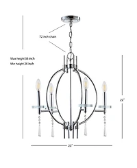Jonathan Y Laura 23" Crystal,Metal Led Pendant