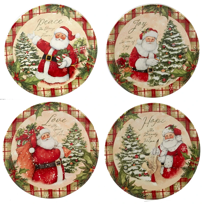 Certified International Holiday Wishes 4-Pc. Canape Plate asst.