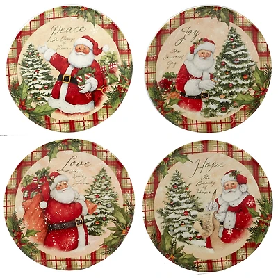 Certified International Holiday Wishes 4-Pc. Canape Plate asst.