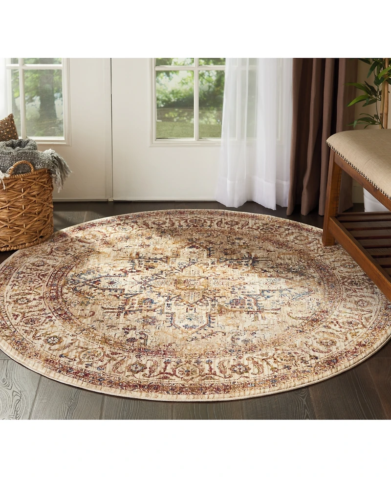Mink Home Taza Heriz 5' Round Area Rug