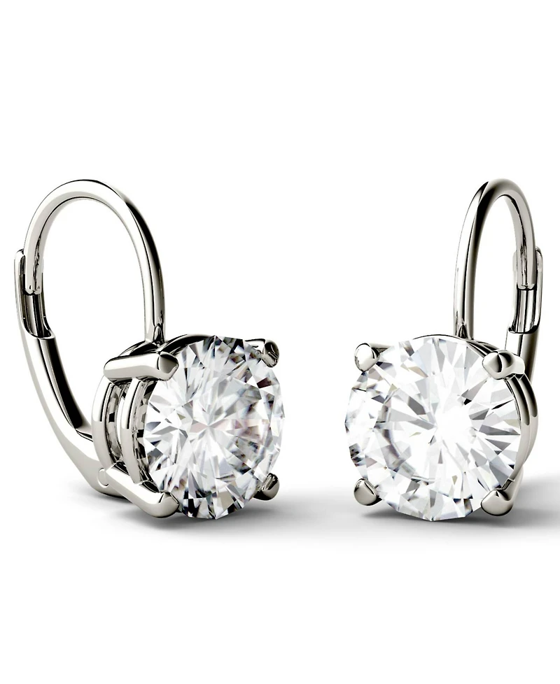 Moissanite Leverback Earrings (3 ct. t.w. Diamond Equivalent) 14k White or Yellow Gold
