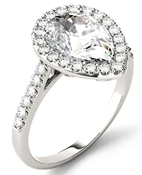 Moissanite Pear Halo Ring (2-5/8 ct. tw. Diamond Equivalent) in 14k White Gold