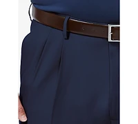 Haggar Men's Big & Tall Premium Comfort Stretch Classic-Fit Solid Pleated Dress Pants
