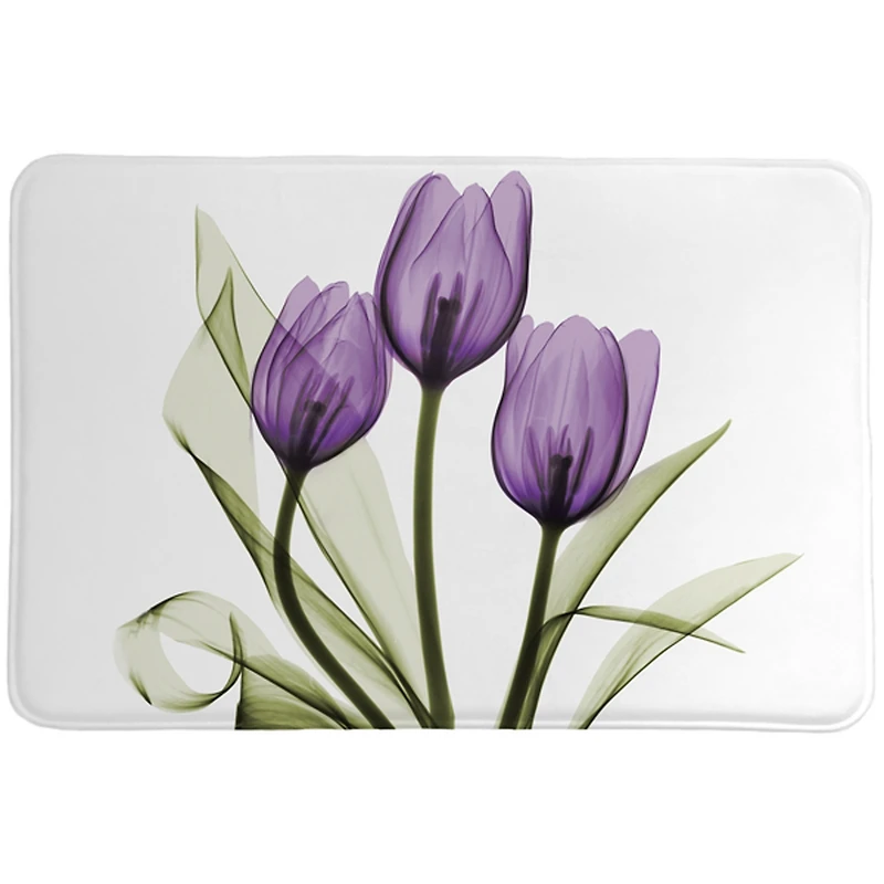 Laural Home Purple Tulip Memory Foam Rug, 20" x 30"