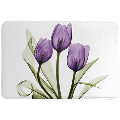Laural Home Purple Tulip Memory Foam Rug, 20" x 30"