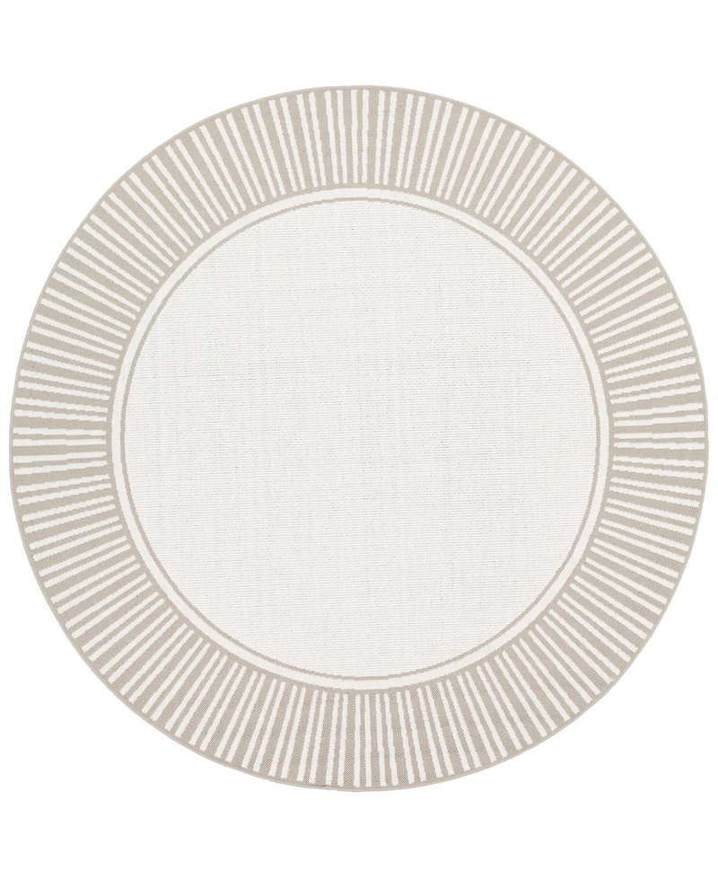 Livabliss Alfresco Alf-9681 Taupe 5'3" Round Area Rug, Indoor/Outdoor