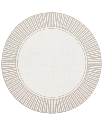 Livabliss Alfresco Alf-9681 Taupe 5'3" Round Area Rug, Indoor/Outdoor