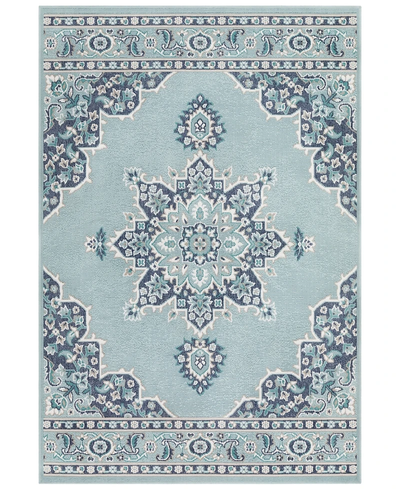 Closeout! Livabliss Alfresco Alf-9687 Aqua 3' x 5'6" Area Rug, Indoor/Outdoor