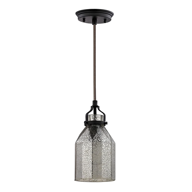 Danica 1 Light Pendant in Oil Rubbed Bronze and Mercury Glass