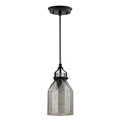 Danica 1 Light Pendant in Oil Rubbed Bronze and Mercury Glass