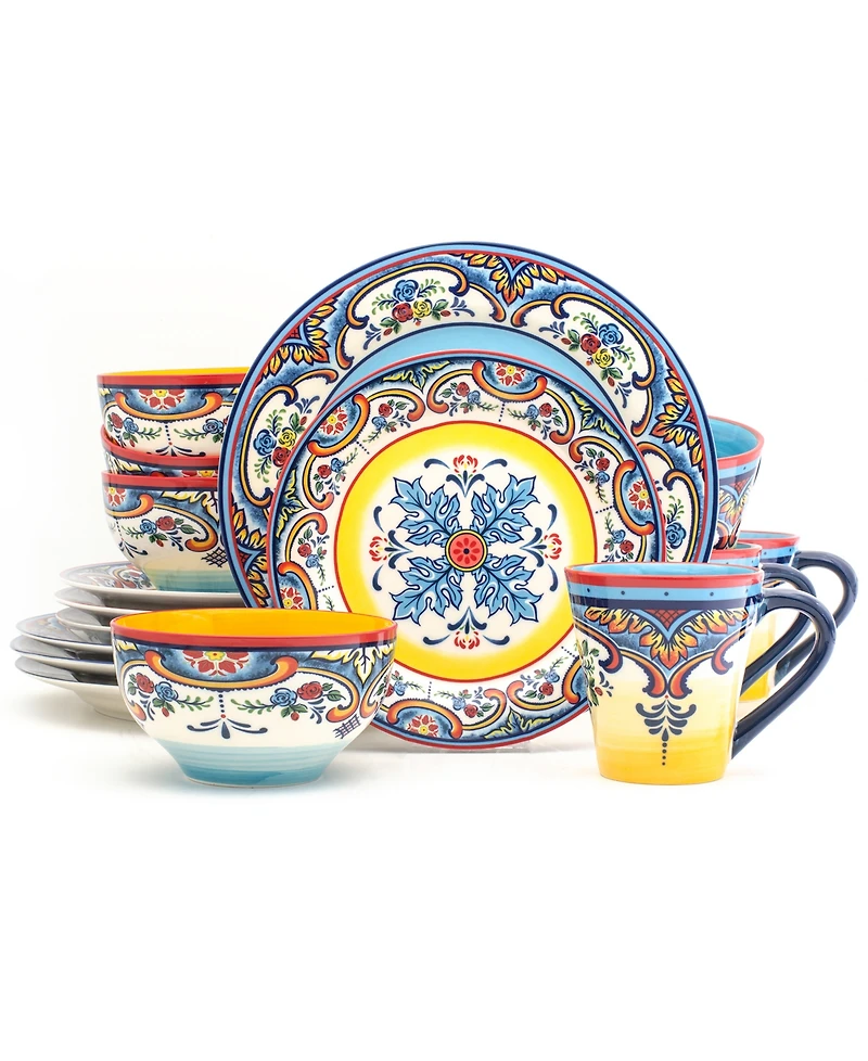 Euro Ceramica Zanzibar 16 Pc. Dinnerware Set, Service for 4