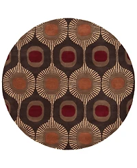 Livabliss Forum Fm-7170 Dark Brown 4' Round Area Rug