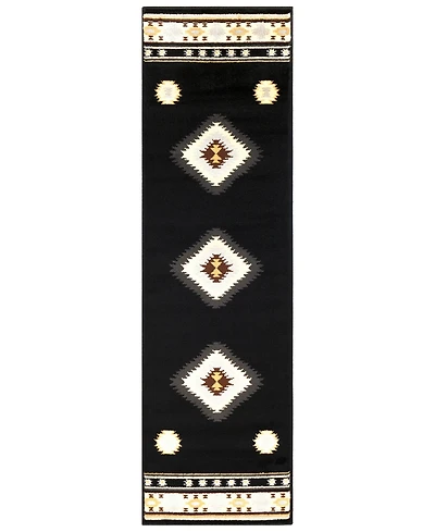 Livabliss Rugs Paramount Par-1095 Black 2'2" x 7'6" Runner Area Rug