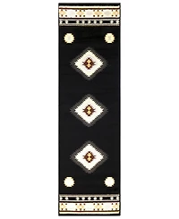 Livabliss Rugs Paramount Par-1095 Black 2'2" x 7'6" Runner Area Rug