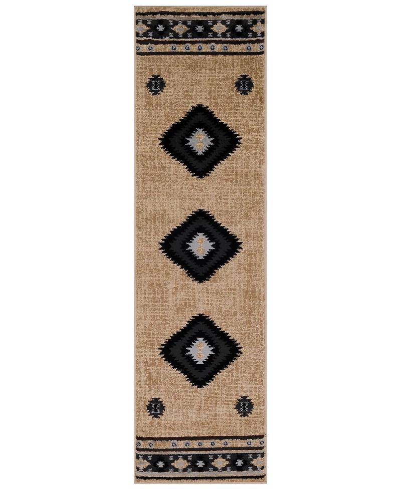Livabliss Rugs Paramount Par-1096 Black 2'2" x 7'6" Runner Area Rug