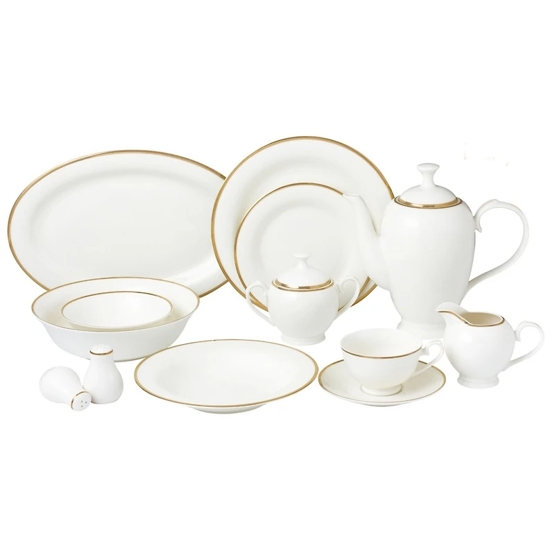 Lorren Home Trends Daisy 57-pc Dinnerware Set, Service for 8