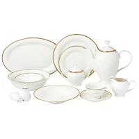 Lorren Home Trends Daisy 57-pc Dinnerware Set, Service for 8