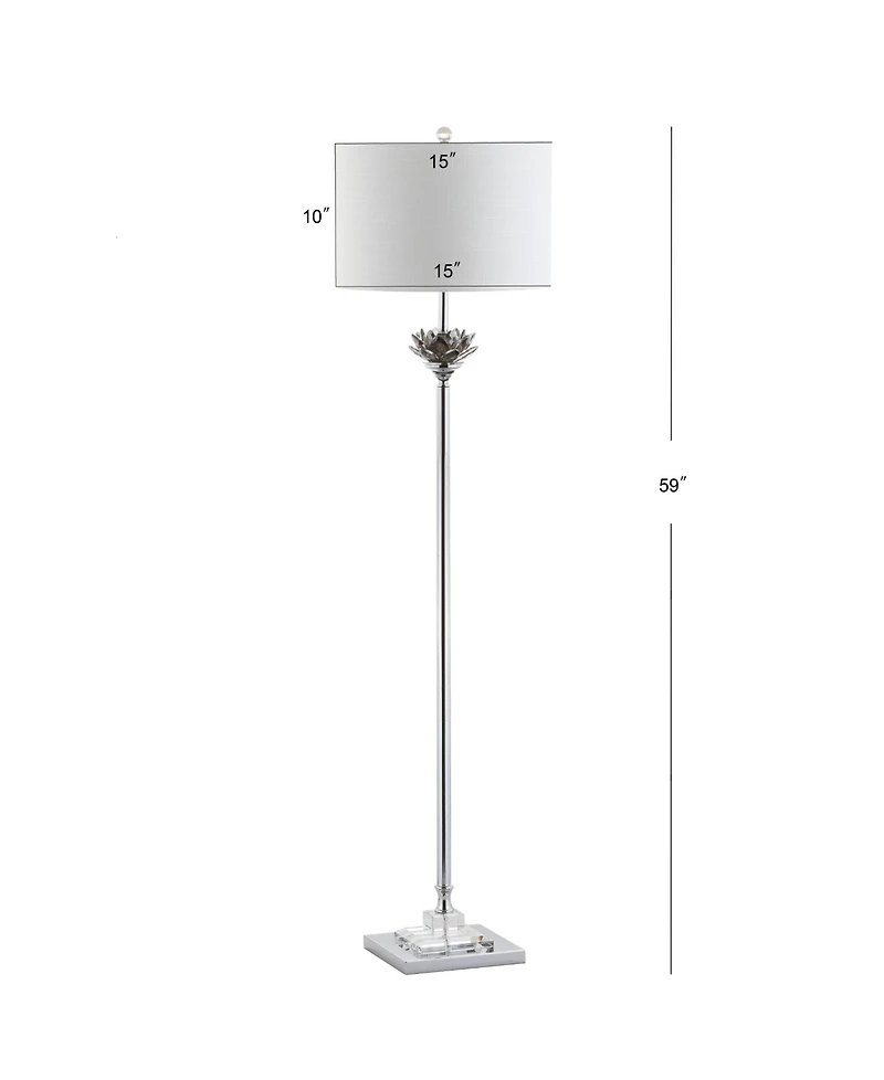 Jonathan Y Amelia Lotus Crystal or Metal Led Floor Lamp