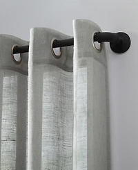 Slub Textured Linen Blend Grommet Top Curtain