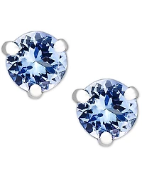 Tanzanite Stud Earrings (3/4 ct. t.w.) Set in 14k White Gold