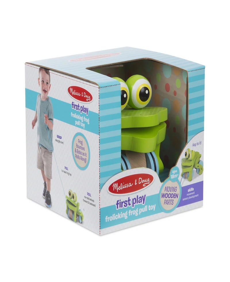 Melissa & Doug First Play Frolicking Frog Wooden Pull Toy