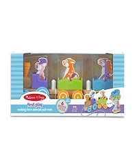 Melissa & Doug First Play Wooden Rocking Farm Animals Pull Train