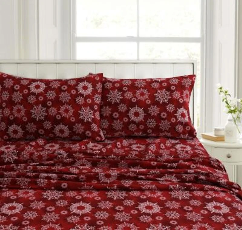 Tribeca Living Holiday Print Heavyweight Flannel Extra Deep Pocket Sheet Sets