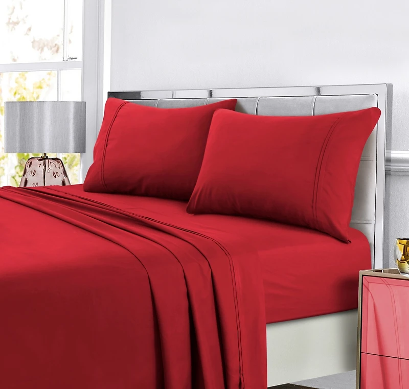 Tribeca Living Super Soft Solid Easy-Care Extra Deep Pocket Sheet Set, California King
