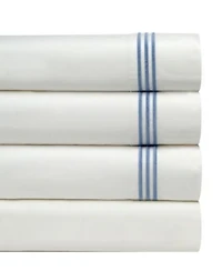 Pointehaven 300 Thread Count Embroidered Cotton Oversized Percale Sheet Sets