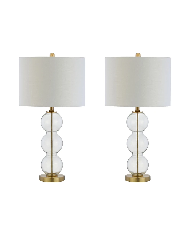 Jonathan Y Bella Glass Triple-Sphere Led Table Lamp, Set of 2