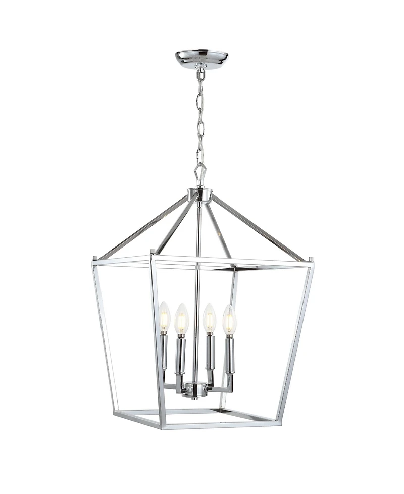 Jonathan Y Pagoda 4-Bulb Lantern Metal Led Pendant