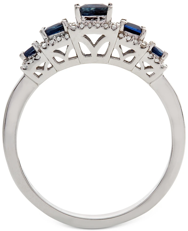 Sapphire (3/4 ct. t.w.) & Diamond (1/6 Ring 14k Gold (Also Available Ruby Emerald)