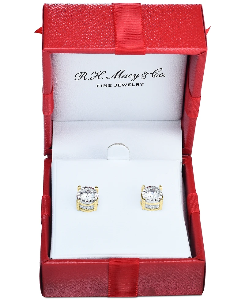 TruMiracle Diamond Stud Earrings (1-1/4 ct. t.w.) in 14k White, Yellow or Rose Gold