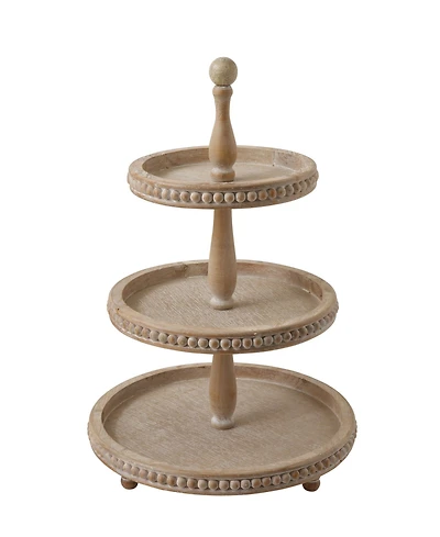 Round 3-Tier Decorative Wood Tray