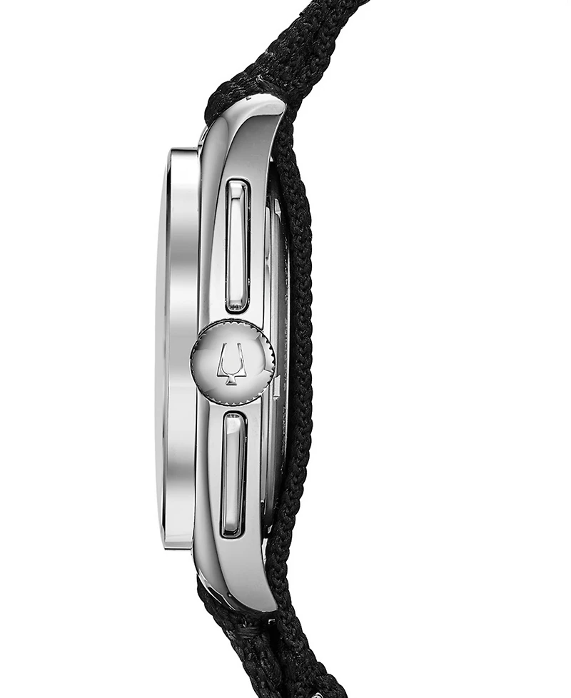 Bulova Men's Chronograph Lunar Pilot Archive Series Black Polyester Strap Watch 45mm