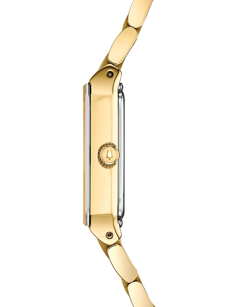 Bulova Women's Futuro Diamond-Accent Gold-Tone Stainless Steel Bracelet Watch 20.5x31.5mm