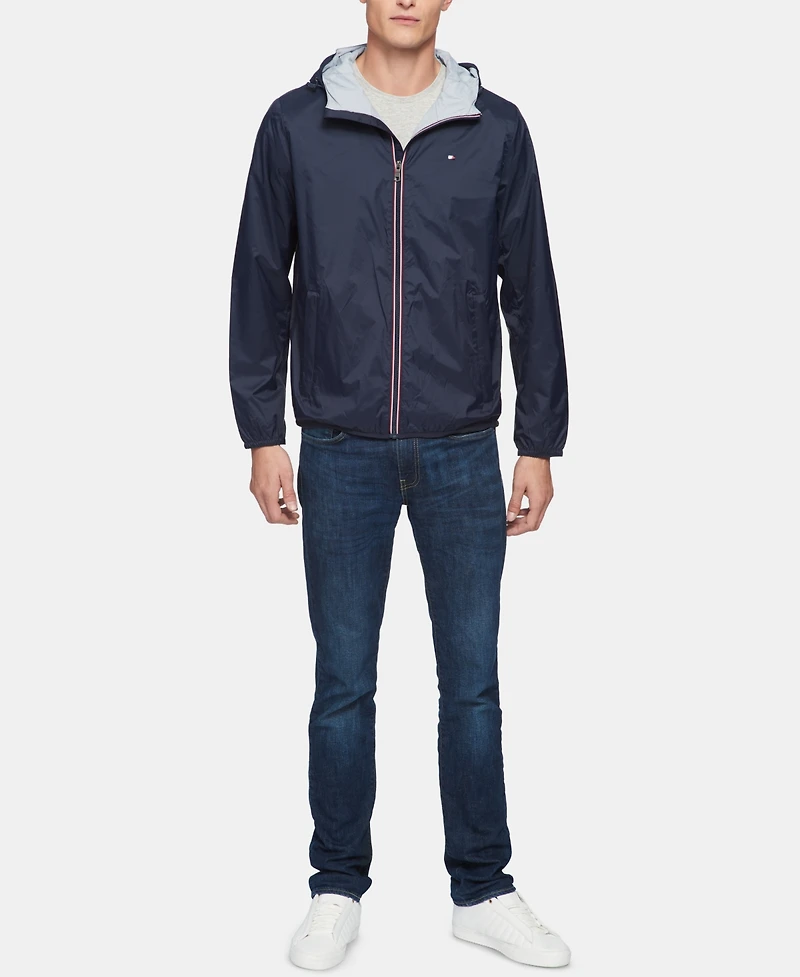 Tommy Hilfiger Men's Zip-Front Hooded Nylon Windbreaker