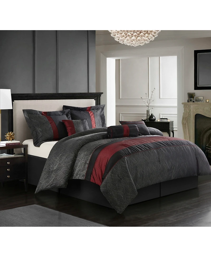 Stratford Park Corell Black 7-Pc. Comforter Set, California King