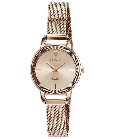 Citizen Women's Quartz Rose Gold-Tone Stainless Steel Mesh Bracelet Watch 26mm