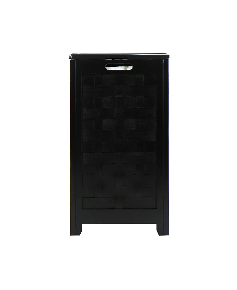Oceanstar Rectangular Veneer Laundry Wood Hamper with Interior Bag