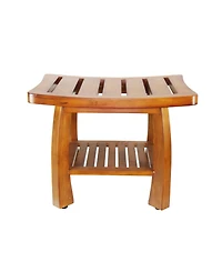 Oceanstar Solid Wood Spa Bench with Storage Shelf