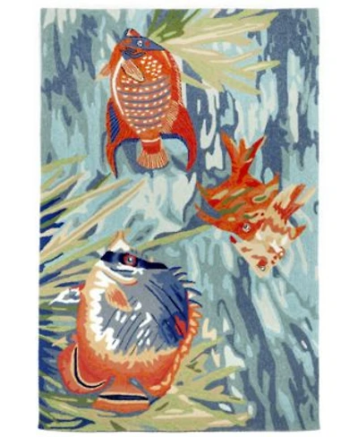 Liora Manne Ravella 2255 Tropical Fish Blue Indoor Outdoor Area Rug