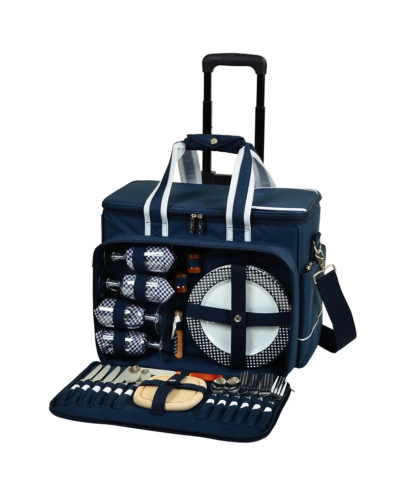 Picnic at Ascot Ultimate Picnic Cooler for 4 with Accessories and Wheeled Cart