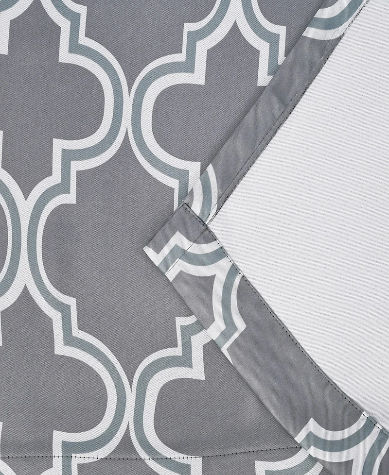 Superior Modern Bohemian Trellis Room Darkening 2-Piece Curtain Panels with Grommet Header Top, 52" X 108"