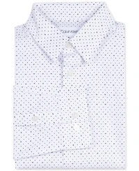 Calvin Klein Big Boys Slim-Fit Stretch Logo Dot-Print Dress Shirt